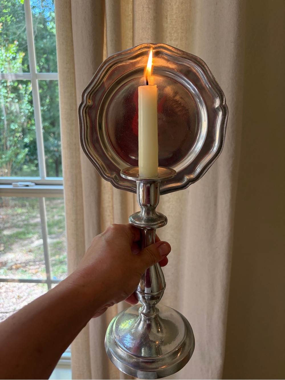 Stunning vintage RVP Wilton Columbia silver metal candlestick. Beautiful!